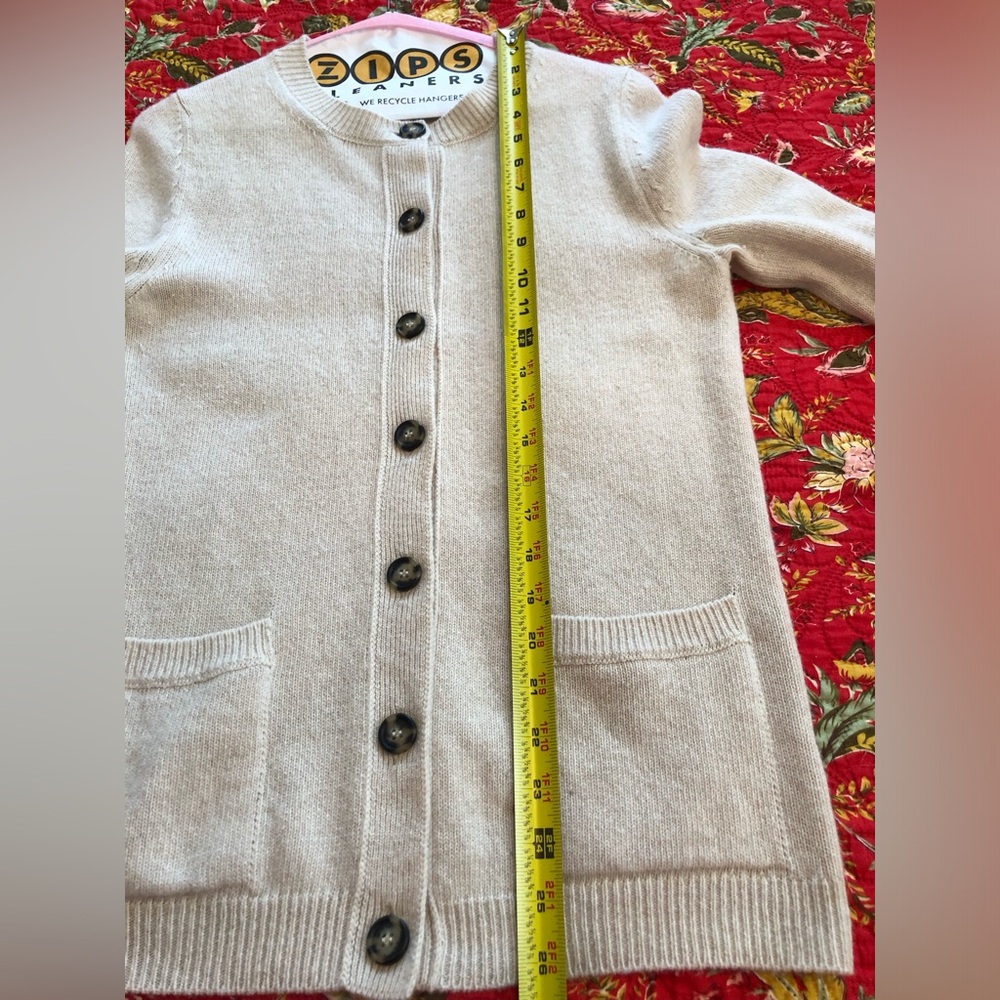 Share G. Label by Goop Virgin Wool Cardigan, No Belt, MED, Oatmeal, MSG 595 - Picture 4 of 11